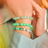Bleu arctique | Argent | Bracelet macramé verre luciole